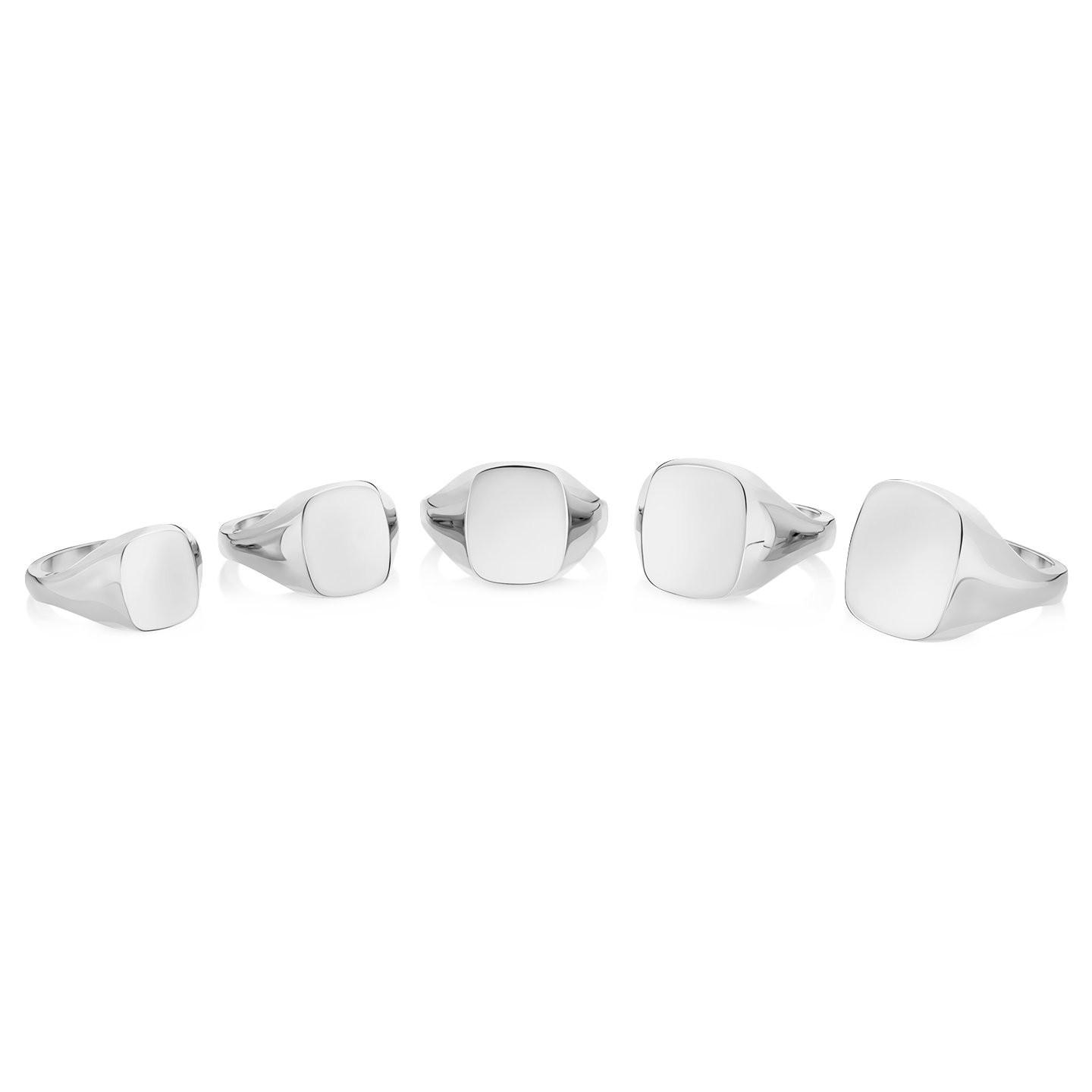 Sterling Silver Cushion 55 Signet Ring