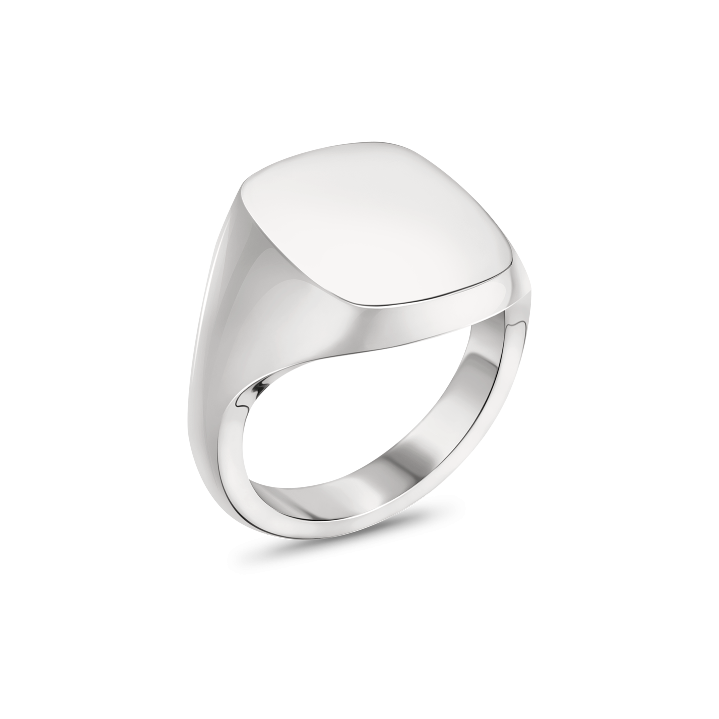 Sterling Silver Cushion 55 Signet Ring