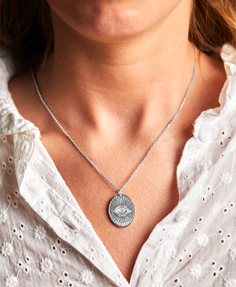 Sterling Silver Oval Pendant