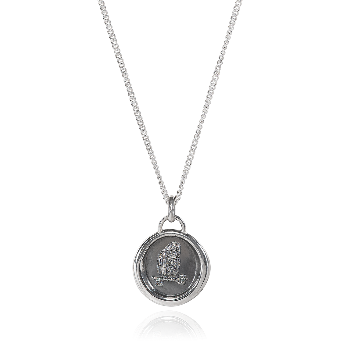 Amulets | Sterling Silver Pendant | Owl and Key