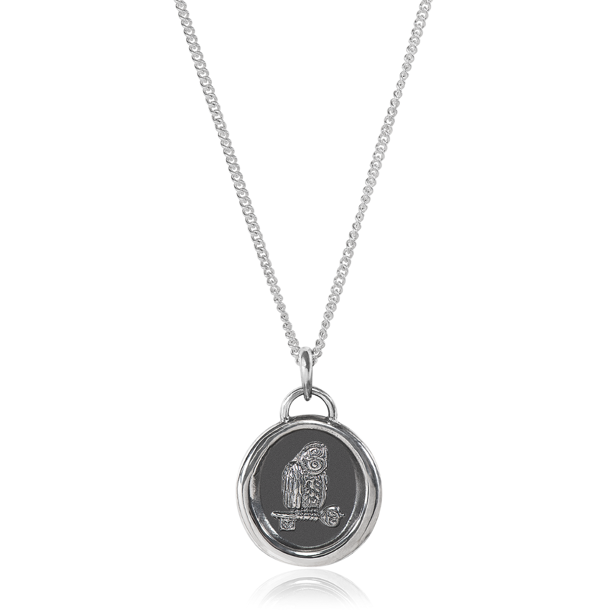 Amulets | Sterling Silver Pendant | Owl and Key