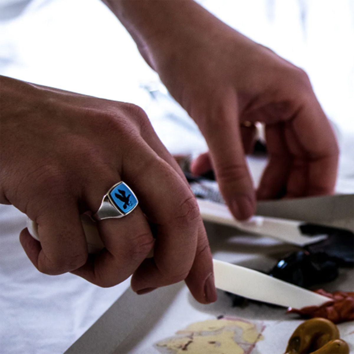 Sterling Silver Stone Set Cushion Signet Ring