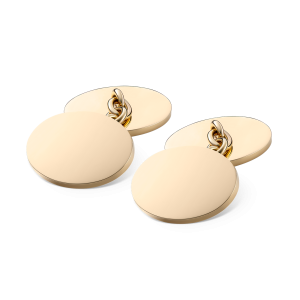 9ct Yellow Gold Cufflinks, Chain Linked Back