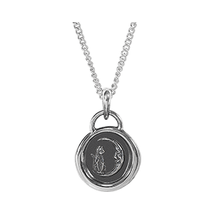 Amulets | Sterling Silver Pendant | Cat and Moon