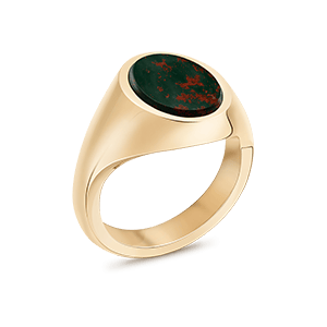 Stone Set Oval Signet Ring