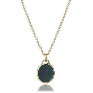Stone Set Oval Pendant